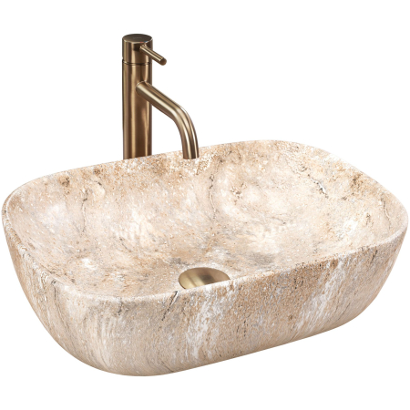 Chiuvete baie - Lavoar cu montare pe blat 47 cm, imitatie piatra, Rea Belinda Savana