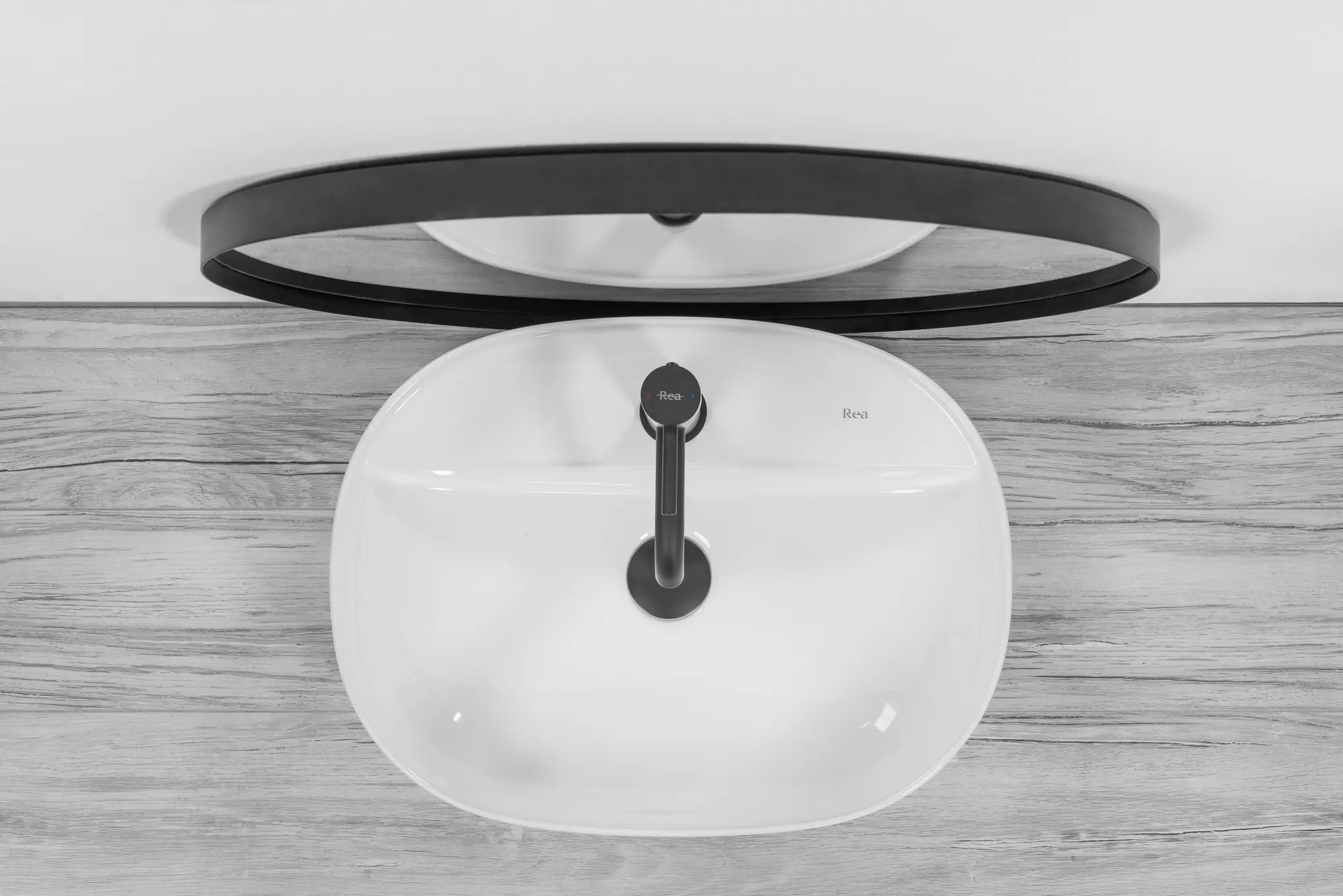 Lavoar oval Rea Carina, alb lucios, 50 x 38,5 cm [3]