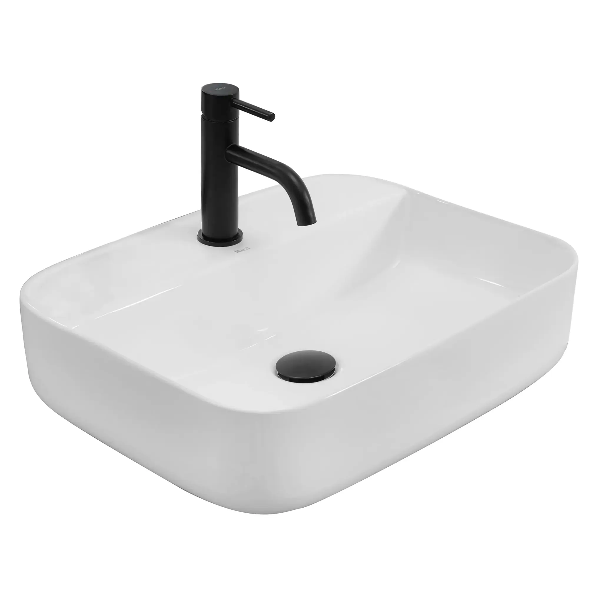 Lavoare baie pe blat - Lavoar dreptunghiular Rea Martina, alb lucios, 51,5 x 41 cm