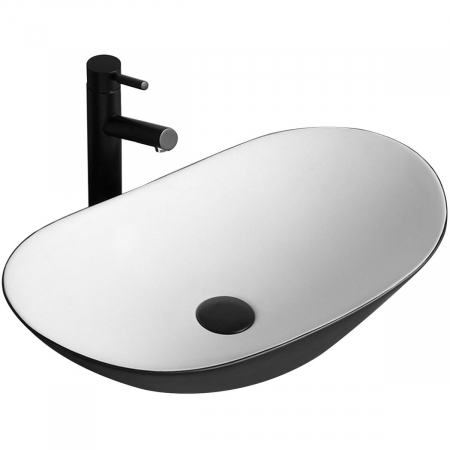 Lavoare baie pe blat - Lavoar pentru blat Rea Royal Black Alb
