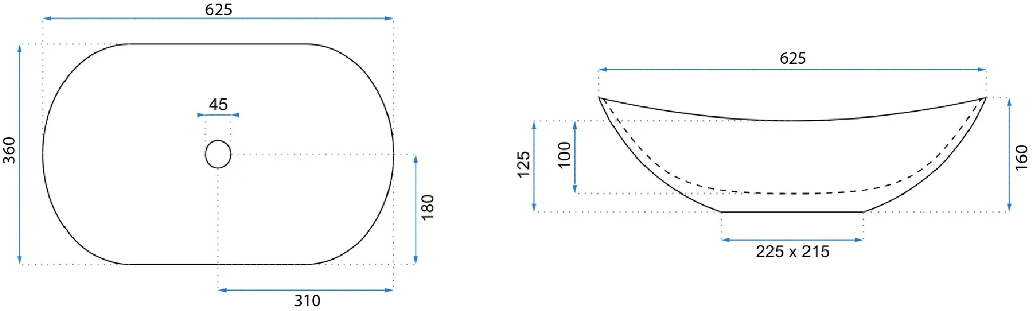 Lavoar oval Rea Royal, imitație piatră, 62,5 x 36 cm [4]