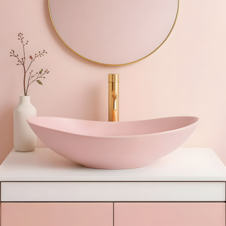 Lavoare - Lavoar pentru blat Rea Royal Powder Pink Matt