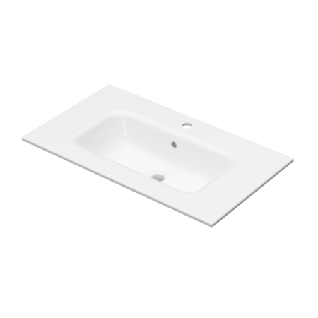 Lavoar pentru mobilier incastrat Fluminia, din ceramică, slim, alb, 80 cm
