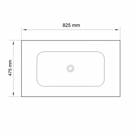 Lavoar pentru mobilier incastrat Fluminia, din ceramică, slim, alb, 82 cm [1]