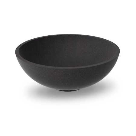 Chiuvete baie - Lavoar rotund, 42 cm, montaj pe blat, din compozit, negru lucios, Marmite Kierros