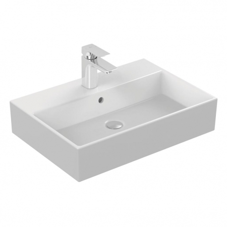 Chiuvete baie - Lavoar suspendat alb 60 cm, dreptunghiular, orificiu baterie si preaplin, Ideal Standard Strada