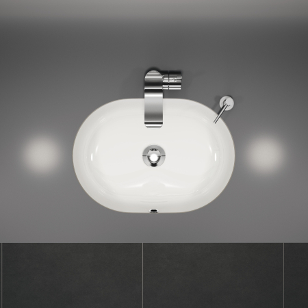 Lavoar sub blat alb 55 cm, oval, Cersanit Caspia [4]