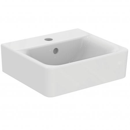Baie - Lavoar suspendat alb 40 cm, dreptunghiular, orificiu baterie si preaplin, Ideal Standard Connect Cube