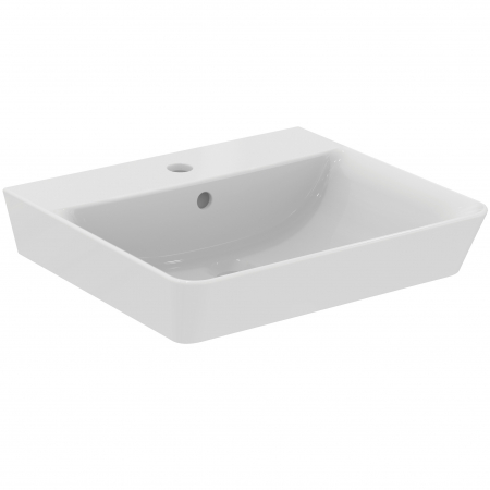 Lavoar suspendat alb 50 cm, orificiu baterie si preaplin, Ideal Standard Connect Air Cube [0]