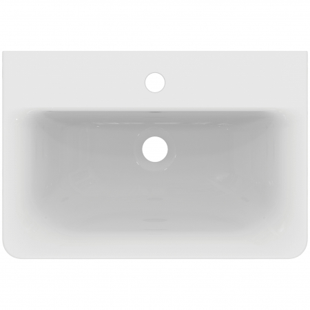 Lavoar suspendat alb 55 cm, orificiu baterie si preaplin, Ideal Standard Connect Space Cube [3]