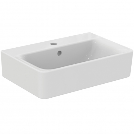 Lavoar suspendat alb 55 cm, orificiu baterie si preaplin, Ideal Standard Connect Space Cube [0]