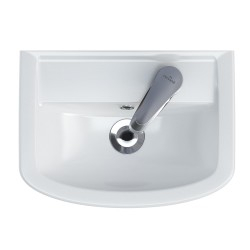 Lavoar suspendat alb 40 cm, asimetric, orificiu baterie dreapta, Cersanit Arteco [1]