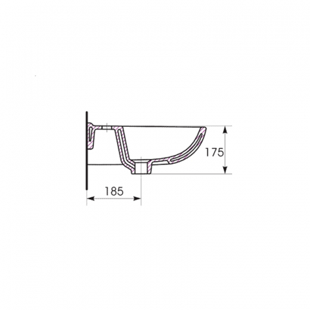Lavoar suspendat alb 50 cm, asimetric, Cersanit President [3]