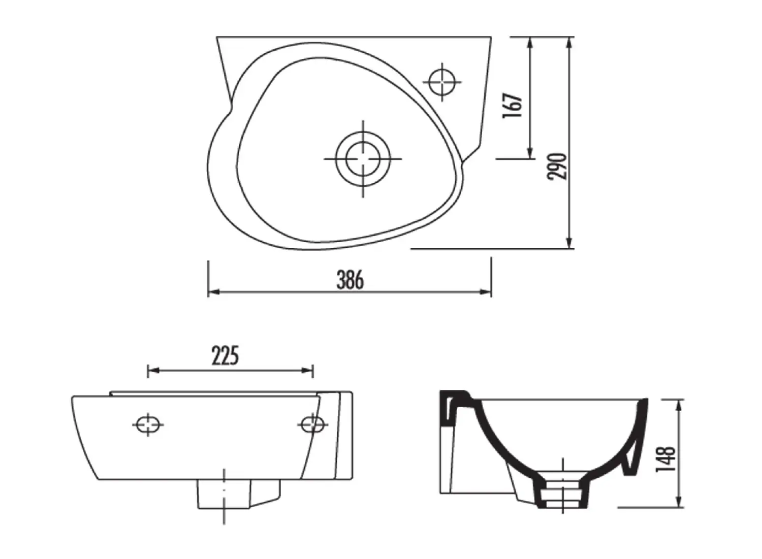 Lavoar suspendat pentru copii 39x29 cm, cu preaplin, orificiu pentru baterie, imprimeu colorat, Sapho Kid [3]