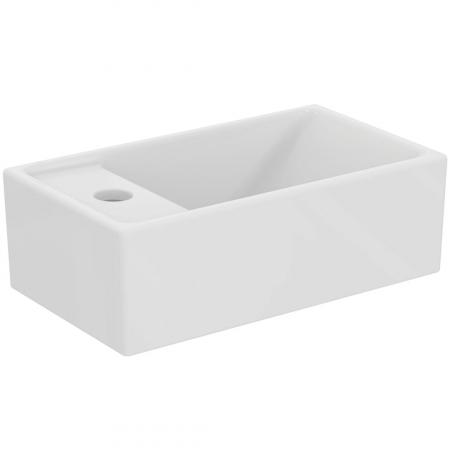 Chiuvete baie - Lavoar suspendat alb 37 cm, dreptunghiular, orificiu baterie stanga, Ideal Standard Tempo