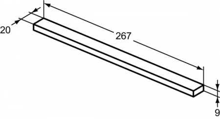 Maner pentru dulap baie suspendat Ideal Standard i.Life B crom mat, 27 cm [1]