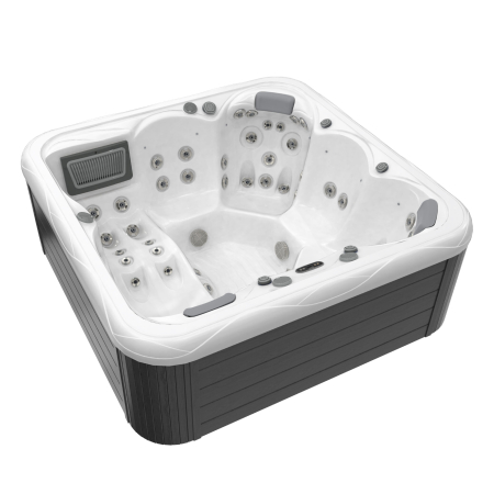 SPA - Minipiscina, alb-lucios, cu led si sistem audio 6 persoane, 215 x 215-cm, Wellis Venus