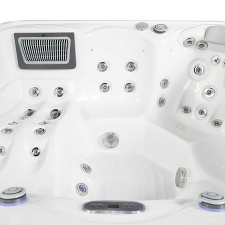 Minipiscina, alb-lucios, cu led si sistem audio 6 persoane, 215 x 215-cm, Wellis Venus [6]
