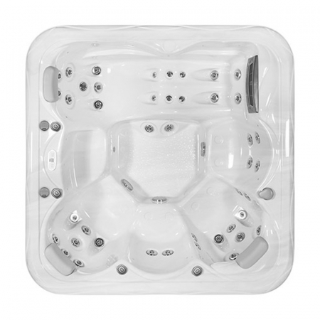 Minipiscina alb lucios cu LED si sistem audio, 6 persoane, 215x215 cm, Wellis, Venus [1]