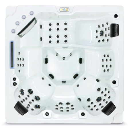 Minipiscină jacuzzi 6 persoane, sterling silver, 100 jeturi, iluminare LED, 218 × 218 × 90 cm, Wellis Avatar Deluxe [1]