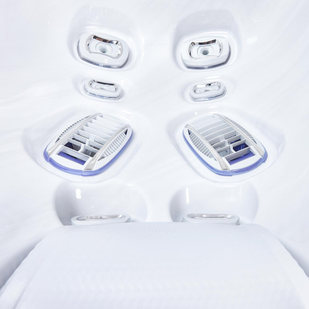 Minipiscină jacuzzi 6 persoane, alb-lucios, 43 jeturi, Infinity jets, WiFi, sistem audio, 215 × 215 cm, Wellis Atlas Deluxe [15]