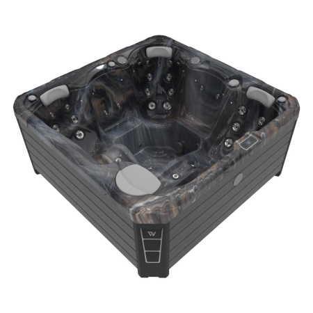 Minipiscina jacuzzi 5 persoane Wellis,Midnight Canyon, 42 jeturi hidromasaj, WiFi, sistem audio, 200×200 cm, Wellis Budapest Life Deluxe [1]
