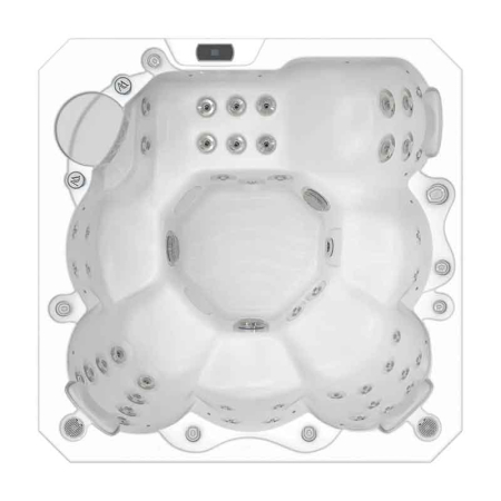 Minipiscina jacuzzi 6 persoane, alb, 50 jeturi, iluminare LED, unitate de control: Gecko IN.YE-3, 200 cm x 200 cm x 87 cm, Wellis Prague CityLife Deluxe [1]