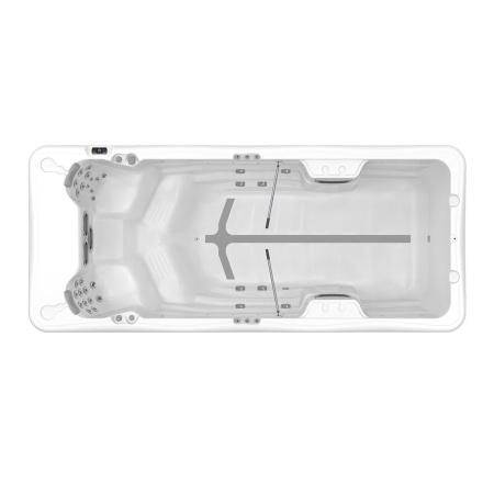 Minipiscina swim spa, ice white, 24 jeturi, iluminare LED,  Wellis Amazonas Riverjet Life [1]