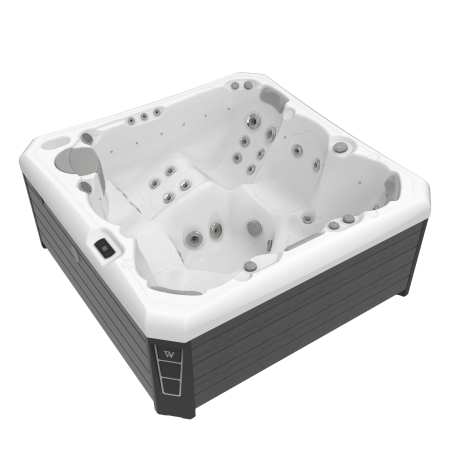 SPA - Minipiscina Malaga Life Deluxe alb lucios, Wellis, sistem stereo myMusic, 6 locuri, 218 × 218 cm