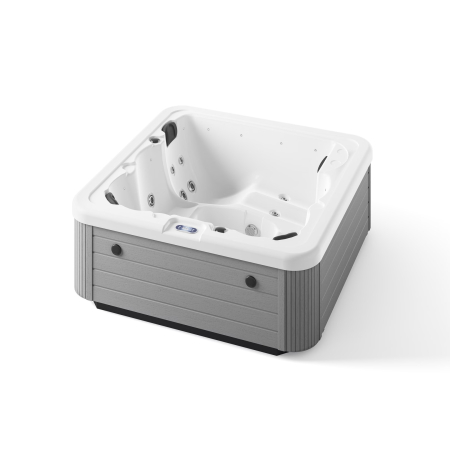 SPA - Minipiscina alb lucios, Glass Eascape 19 , sistem stereo, 6 locuri, cromoterapie 195 × 195 cm