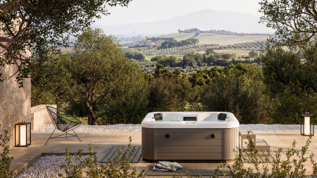 Minipiscina alb lucios, Glass Eascape 19 , sistem stereo, 6 locuri, cromoterapie 195 × 195 cm [3]