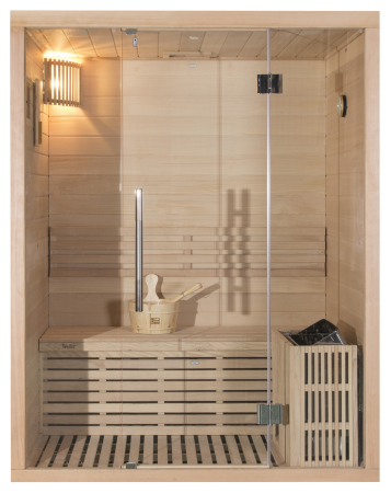 Sauna finlandeza de interior, 150x105 cm pentru 2 persoane, lemn de hemlock, Igneus Wellis [2]