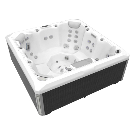 SPA - Minipiscina jacuzzi 7 persoane, alb-lucios, 46 jeturi hidromasaj, 215 × 215 cm, WiFi, sistem audio, Wellis Mandala Deluxe