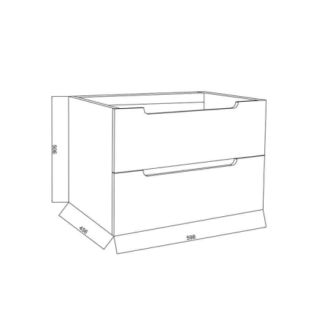 Mobilier baie pentru lavoar 60 cm, almond, finisaj rugos , Fluminia Malta [2]