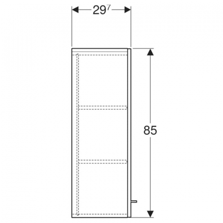 Dulap baie suspendat Geberit Selnova Square, o usa, 85 cm, gri inchis mat [3]