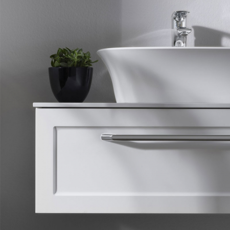 Dulap baie suspendat KolpaSan Blanche 75 cm, pentru lavoar pe blat, alb [1]
