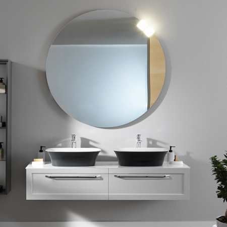 Mobilier pentru lavoar - Dulap baie suspendat KolpaSan Blanche, 150 cm, pentru lavoar pe blat, alb