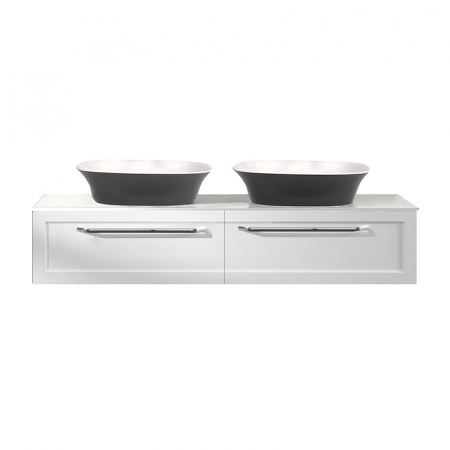 Dulap baie suspendat KolpaSan Blanche, 150 cm, pentru lavoar pe blat, alb [2]