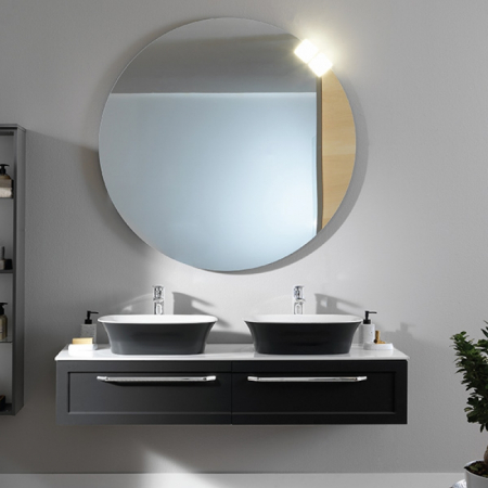 Mobilier pentru lavoar - Dulap baie suspendat KolpaSan Blanche, 150 cm, pentru lavoar pe blat, antracit