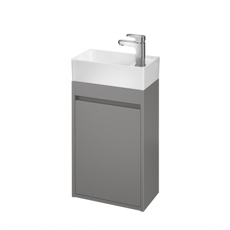 Mobilier pentru lavoar - Dulap baie suspendat Cersanit Crea pentru lavoar, 40 cm, gri, montat