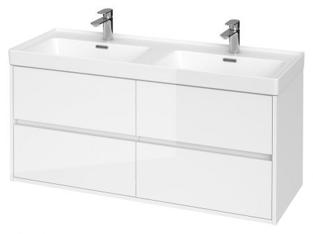Mobilier pentru lavoar - Dulap baie suspendat Cersanit Crea pentru lavoar incastrabil, 120 cm, alb, montat