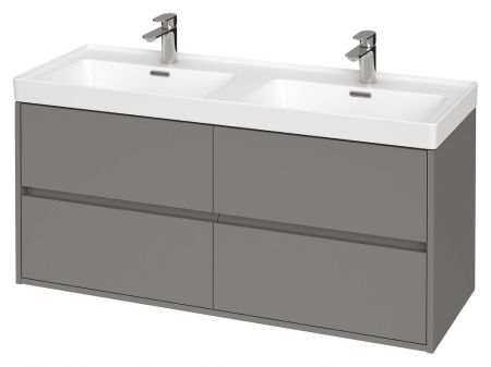 Mobilier pentru lavoar - Dulap baie suspendat Cersanit Crea pentru lavoar incastrabil, 120 cm, gri, montat