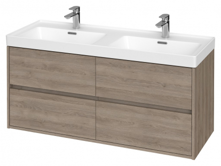 Mobilier pentru lavoar - Dulap baie suspendat Cersanit Crea pentru lavoar incastrabil, 120 cm, stejar, montat