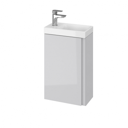 Mobilier pentru lavoar - Dulap baie suspendat Cersanit Moduo 40 pentru lavoar, gri lucios, montat