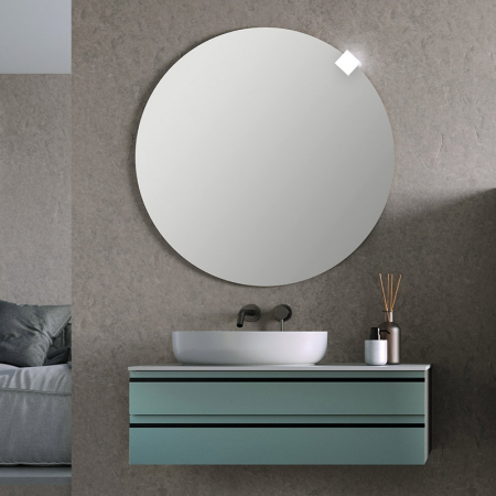 Mobilier pentru lavoar - Dulap baie suspendat Kolpasan Alexis 100 cm, pentru lavoar pe blat, verde mat