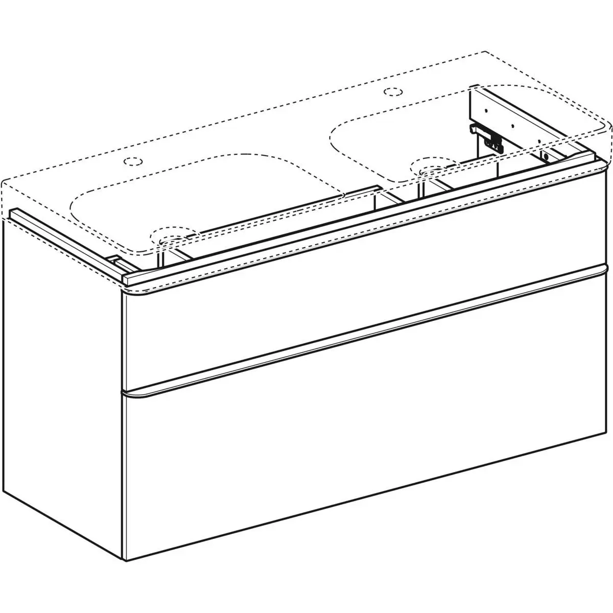 Mobilier baie suspendat cu lavoar 118x47 cm, gri nisipiu, sertare cu softclose, Geberit Smyle Square [3]