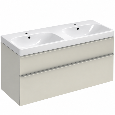 Mobilier baie suspendat cu lavoar 118x47 cm, gri nisipiu, sertare cu softclose, Geberit Smyle Square [0]