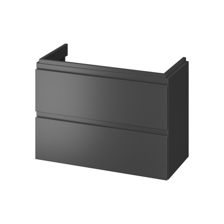 Mobilier pentru lavoar - Dulap baie suspendat Cersanit Moduo Slim 80 pentru lavoar, antracit mat, montat