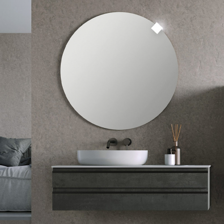 Mobilier pentru lavoar - Dulap baie suspendat KolpaSan Alexis, 120 cm, pentru lavoar pe blat, gri inchis