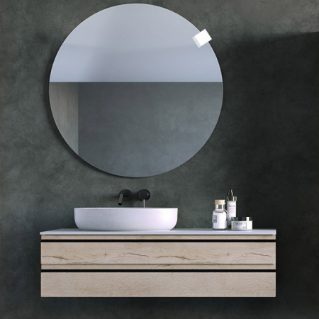 Mobilier pentru lavoar - Dulap baie suspendat KolpaSan Alexis, 120 cm, pentru lavoar pe blat, stejar